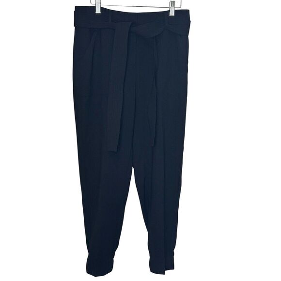 J Crew Easy Pant Womens 6 Black Belted Pleat-Front Jogger 365 Crepe - Picture 1 of 10
